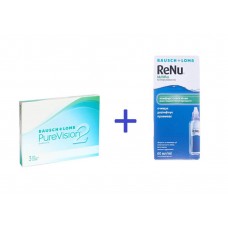 Набір контактних лінз Pure Vision 2 HD + Розчин RENU MultiPlus
