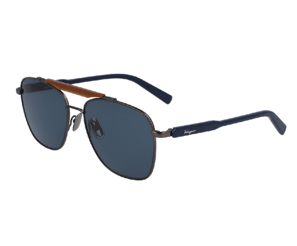 Солнцезащитные очки металлические Ferragamo SF 198S синий