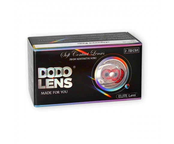Контактні кольорові лінзи (декоративні) червоні Crazy DODO LENS® 2 шт.
