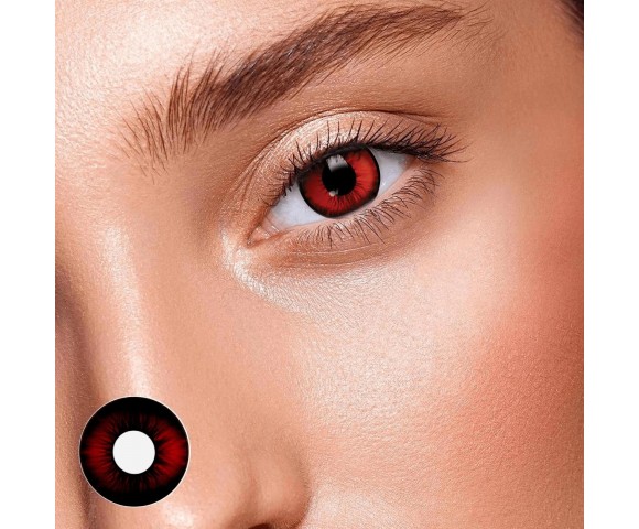 Контактні кольорові лінзи (декоративні) червоні Crazy DODO LENS® 2 шт.
