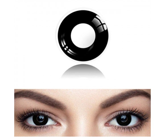 Контактні кольорові лінзи (декоративні) чорні Crazy ELITE Lens® 2 шт.