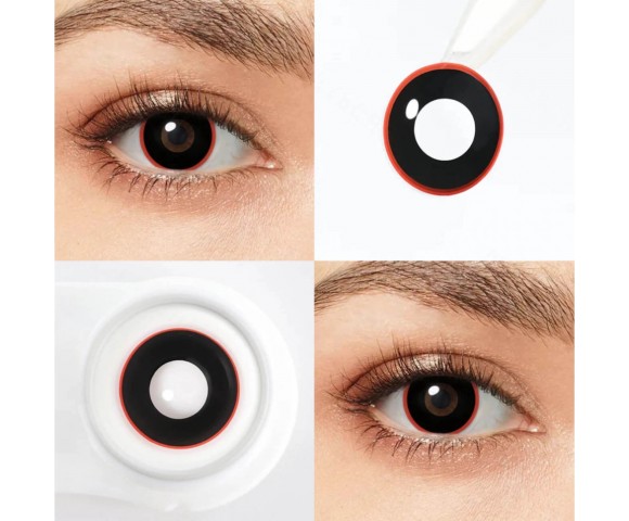 Контактні кольорові лінзи (декоративні) чорні Crazy ELITE Lens® 2 шт.