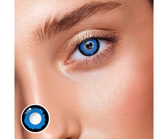 Контактні кольорові лінзи (декоративні) сині Crazy ELITE Lens® 2 шт.