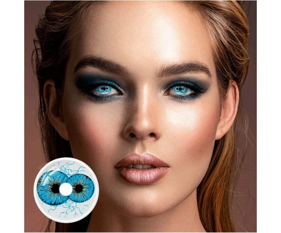 Контактні кольорові лінзи (декоративні) сині Crazy DODO LENS® 2 шт.