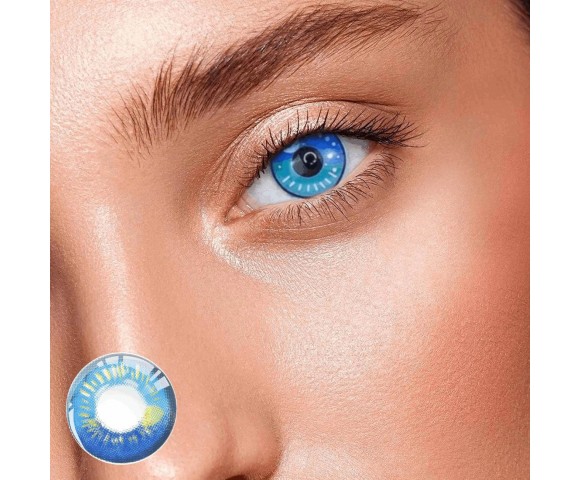 Контактні кольорові лінзи (декоративні) сині Crazy ELITE Lens® 2 шт.