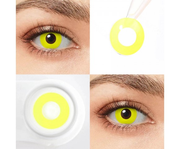 Контактні кольорові лінзи (декоративні) жовті Crazy ELITE Lens® 2 шт.