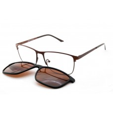 Окуляри з сонцезахисним кліпоном StyleMark C1708 коричневий