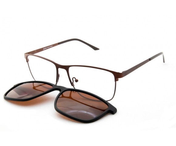 Окуляри з сонцезахисним кліпоном StyleMark C1708 коричневий